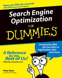 Search Engine Optimization for Dummies by Peter Kent (2004, Paperback)