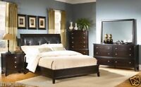 NEW Modern Espresso Queen Low Profile Sleigh Bedroom - HOUSTON ONLY!
