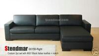 NEW MODERN EURO LEATHER SECTIONAL SOFA CHAISE S615B