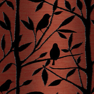 Feature Wallpaper on Feature Wall Designer Wallpaper Lime Tree Red 96255   Ebay