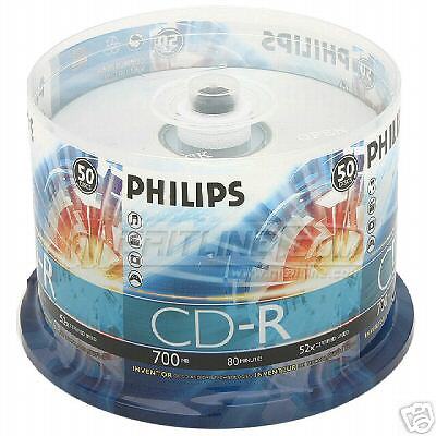 200 Philips Brand 52x CD R Blank Media Disk Free Ship 037849934739 