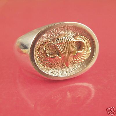 Army Jump Wings Ring   14K & Sterling  