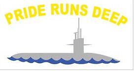 NAVY PRIDE RUNS DEEP MILITARY SUBMARINE WINDOW DECAL  