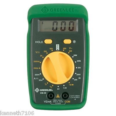 Greenlee Digital Multimeter DM 40 Leads Probes NIP Temp  