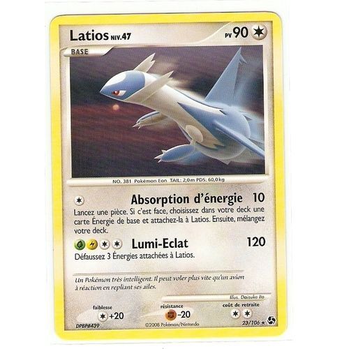 carte pokemon Latios 90 pv Rare 23/106  