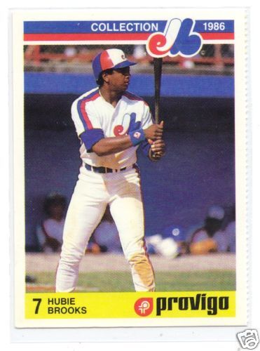 1986 MONTREAL EXPOS HUBIE BROOKS MINT CARD  