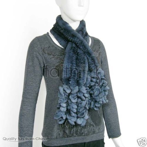 New Rex Rabbit Fur Knitted Scarf/Shawl/Stole/Wrap/Boa  