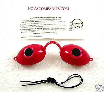 Tanning Bed Eyewear Sunnies Goggles protection RED  