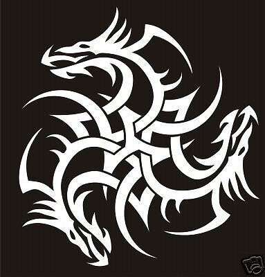 Tribal Celtic Dragons Window decal   6 1/4x6 3/4 NICE  