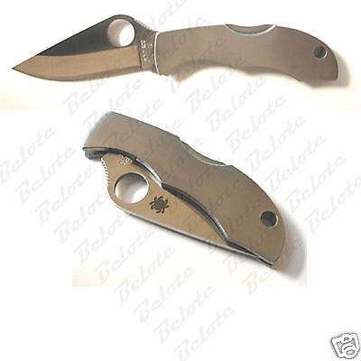 Spyderco Ladybug Stainless Handle Plain Edge LSSP3 NEW  