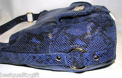 MICHAEL KORS BRIMFIED LAPIS BLUE LTHR LRG SHOULDER $398  