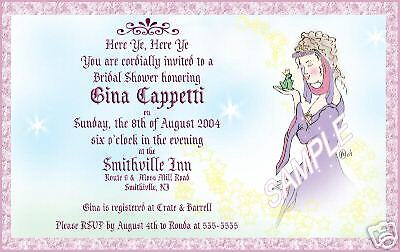 Frog Prince Princess Wedding Bridal Shower Invitations  