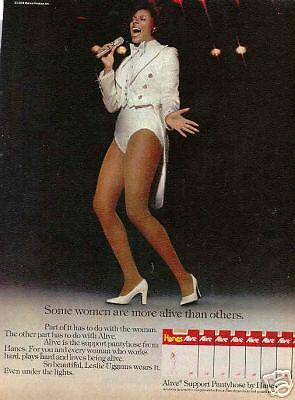 1974 HANES ALIVE PANTYHOSE PRINT AD~LESLIE UGGAMS PHOTO  