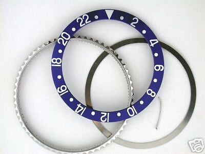 BEZEL & INSERT FOR ROLEX BLUE GMT SAPAHIRE SWISS PARTS  