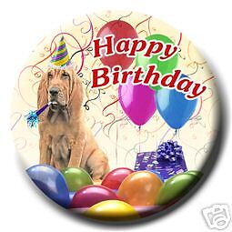 BLOODHOUND Happy Birthday PIN BADGE New DOG  