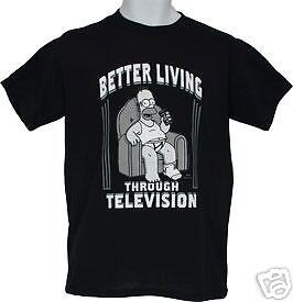 The Simpsons HOMER Better Living Through TV MEN SHIRT  