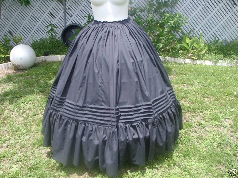 Civil War mourning petticoat   black  