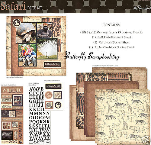 WILDLIFE SAFARI 12X12 Scrapbooking Kit Paper Studio NEW  