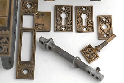 ANTIQUE BRANFORD DOORKNOBS ENTRY LOCK SET C. 1885  