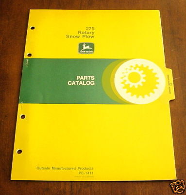 JOHN DEERE 275 SNOW PLOW ON 4430 TRACTOR PARTS MANUAL  