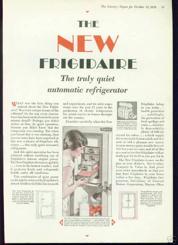 Lot of 1928 Frigidaire Refrigerator Vintage Ads  