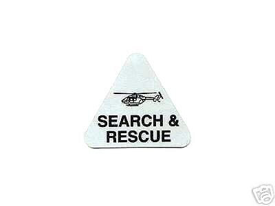 SEARCH AND RESCUE REFLECTIVE TRIANGLE HELICOPTER DECALS  