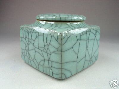 Ice Veins * Longquan Kiln Celadon Caddy * Tea Container  