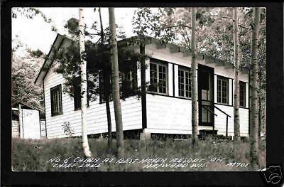 Hayward Wisconsin c40s RPPC Rest Haven Resort Cabin WI  