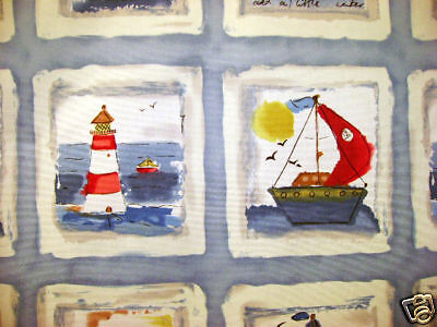 Mill Creek Lets Sail Away Sailboat/Lighthouse Fabric  