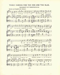 UNIVERSITY OF PENNSYLVANIA Song c1901 Three Cheers  