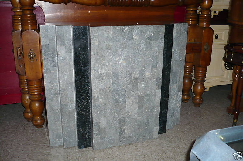 MAITLAND SMITH TESSALATED STONE & BRASS INLAY PEDESTAL  