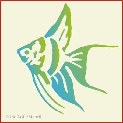 ANGEL FISH STENCIL  SEALIFE NEW   The Artful Stencil  