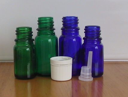 ml Empty Blue Glass Dropper Bottle (Lot of 90)  