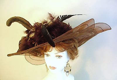   TEA HAT ASCOT CHAPEAUX. HAUTE COUTURE FORMAL WEAR. WOMENS MILLINERY