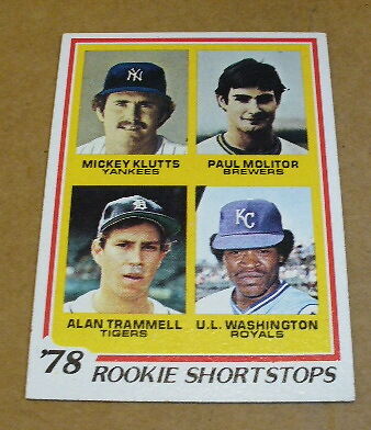 1978 TOPPS ROOKIE SHORTSTOPS BASEBALL PAUL MOLITOR  