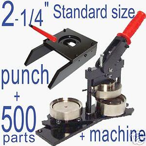 Stnd SIZE BUTTON MAKER MACHINE +PUNCH+ 500 PARTS  