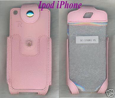 Pink Leather Case Clip IPOD Touch Iphone 4gb 8gb 4 8 GB  