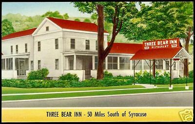 VINTAGE POSTCARD THREE BEAR INN MARATHON NEW YORK  