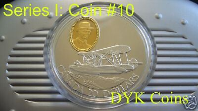 1994 CANADA AVIATION $20 VICKERS VEDETTE SILVER COIN  