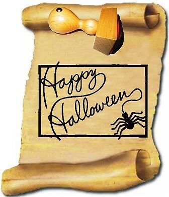 HAPPY HALLOWEEN & SPINNE   MOTIVSTEMPEL 