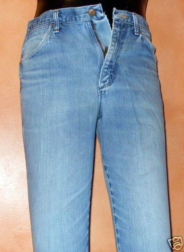 vtg 70s Wrangler JEANS blue denim slim fit 34x32 34 w  