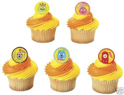 12 YO GABBA GABBA CUPCAKE RINGS PARTY FAVOR DECORATIONS  