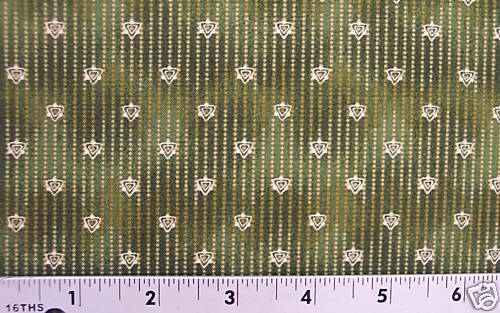 Fabri Quilt COLOR SYMPHONIES/ CREAM/ GREEN FABRIC  