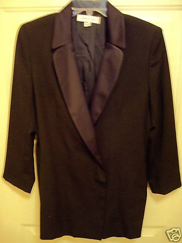 Anne Klein II Jacket w Black Satin Trim Ladies Size 6