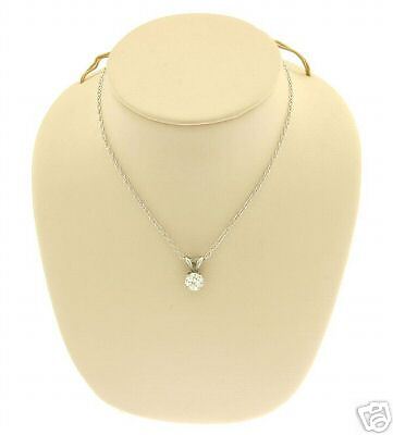 Estate 14K WG Ladies Diamond Solitaire Pendant Necklace  