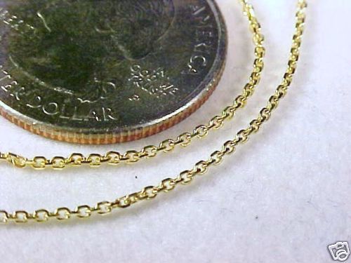 14KT SOLID GOLD 18 inch 1.1MM CABLE Chain100% 