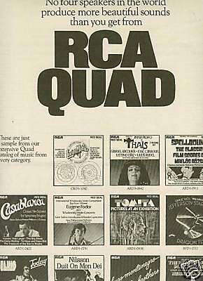 RCA Records 1975 QUAD Promo Poster Ad VARIOUS ARTISTS  