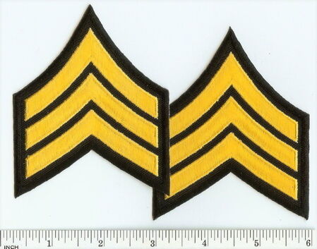 POLICE / Security GOLD Sergeant Rank Patch Chevrons SGT  