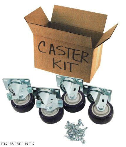 Caster Set, Heavy Duty Plate Mount, 3 Wheel NEW 35810  