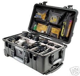 PELICAN 1514 GREEN CASE 1510 WITH PADDED DIVIDERS